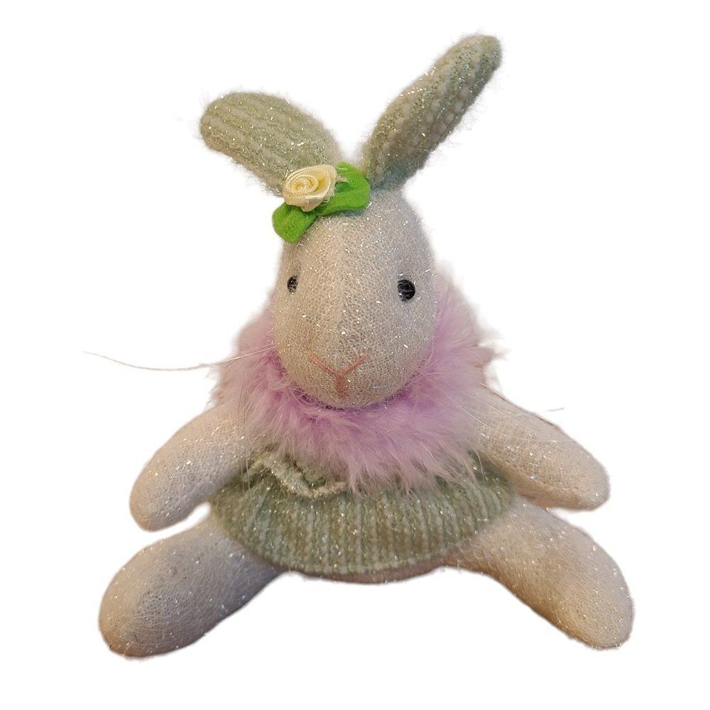 Berkeley Designs Bunny Rabbit Stuffed Animal Plush With Metallic Thread Vintage